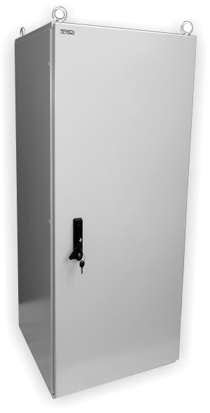 19" venkovní rozvaděč IP55 30U/600mm plech.dveře, 3-bod.zámek 9056