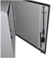 19" venkovní vodotěsný rozvaděč s krytím IP55, 12U, hloubka 450mm, 3-bodový zámek, šedý WEH-12U-420-3L