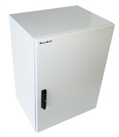 19" venkovní vodotěsný rozvaděč s krytím IP55, 17U, hloubka 450mm, 3-bodový zámek, šedý WEH-17U-450-3L