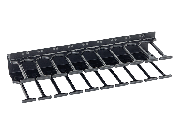 19" vyvaz.panel 47U Hřeben,dvouřadý černý 12cm trn RAB-VP-H47-X2