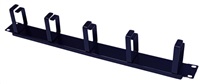 19" vyvazovací panel 1U, 5x kovový úchyt, 70mm výška úchytu, černý CMP1USTEEL-570