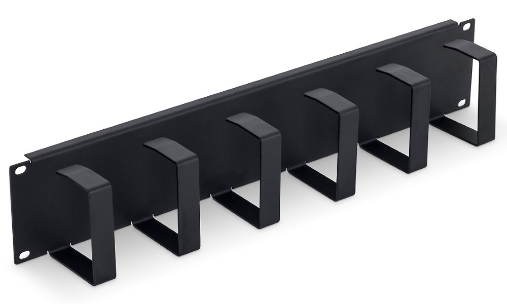 19" vyvazovací panel 2U 6x háček 70x85mmb black RAB-VP-X22-A1