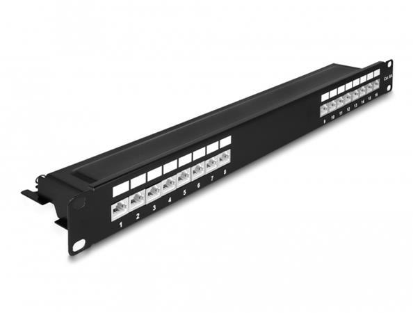 193 Patch Panel 16 port Cat.6A 1U black, 193 Patch Panel 16 port Cat.6A 1U black 66876
