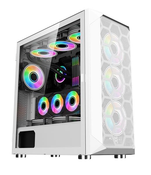 1stCOOL MiddleTower Wind Storm White, AU, USB3.0 + SET fan ARGB ML-WSTORM-W-ARGB