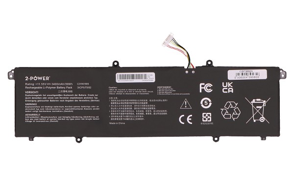 2-Power baterie pro ASUS ( C31N1905 alternative ) 3 ?lánková Baterie do Laptopu 11,55V 3400mAh CBP3882A