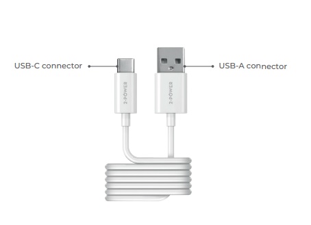 2-Power kabel USB-A TO USB-C, 1M 2PUC1M01W