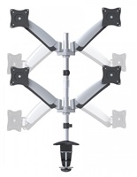 23262 - FLEXO DeskPro 27-1010 Q; drziak LCD/TV 4x (13-27"); tilting +90°/-40°; Gas-filled Spring Syst.