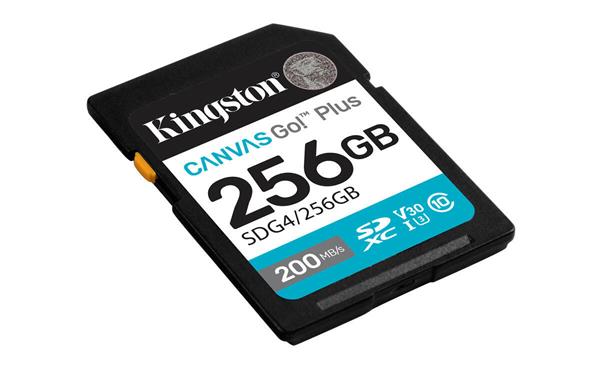 256 GB .SDXC karta Kingston Canvas Go Plus Gen4 ( r200MB/s, w160MB/s ) SDG4/256GB