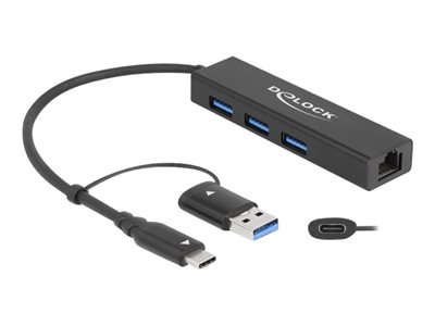 3 Port USB 3.2 Gen 1 Hub+Gigabit LAN w, 3 Port USB 3.2 Gen 1 Hub+Gigabit LAN w 64149