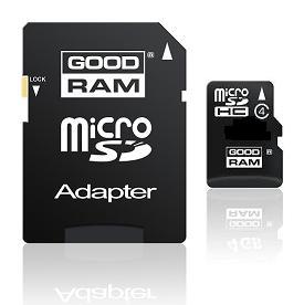 32 GB . microSDHC karta GOODRAM Class 4 Retail 10 + adapter (SD) SDU32GHCAGRR10