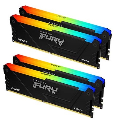 32GB DDR4-2666MHz CL16 FURY Beast RGB, 4x8GB KF426C16BB2AK4/32
