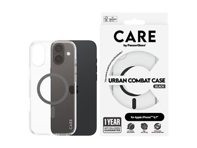39, PanzerGlass(R) Care Kryt Apple iPhone 16 Plus Magsafe Urban Combat Black 1347