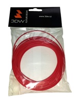 3DW - ABS filament pro 3D tiskárny, průměr struny 1,75mm, barva červená, v balení 10m, teplota tisku 220-250°C