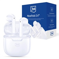 3mk bezdrátová stereo sluchátka MovePods 5.4, stereo, nabíjecí pouzdro, bílá 5903108641982