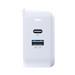 3mk cestovní nabíječka Hyper Charger 68W, GaN, 1x USB-C (PD), 1x USB bílá 5903108515153