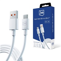 3mk datový kabel - Hyper Cable A to C 1.2m 3A, bílá 5903108527262