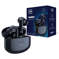 3mk HF, sluchátka Bluetooth HARDY LifePods Pro, stereo, nabíjecí pouzdro, černá 5903108528283