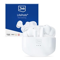 3mk HF, sluchátka Bluetooth LifePods, stereo, nabíjecí pouzdro, bílá 5903108487825