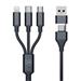 3mk nabíjecí kabel Hyper Cable 3in1 USB-A/C na USB-C/Micro USB/Lightning 1.5m, černá 5903108541244