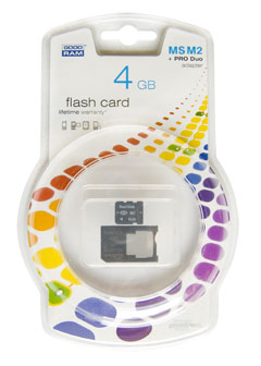 4 GB . Memory Stick M2 + MS PRO Duo adapter GOODRAM MSM2PD4GBNR
