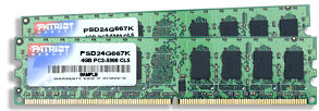 4GB DDR2 800MHz Patriot CL6 kit 2x2GB PSD24G800K