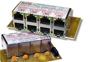 4portový napáj. panel s ochranou proti přepětí 60V PwP-4-60