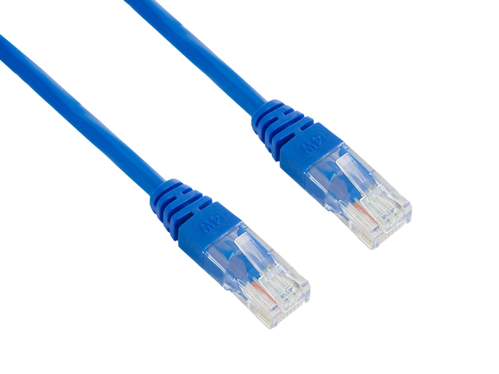 4World Sieťový kábel RJ45 s krytkou, Cat. 5e UTP, 1.8m, Modrý