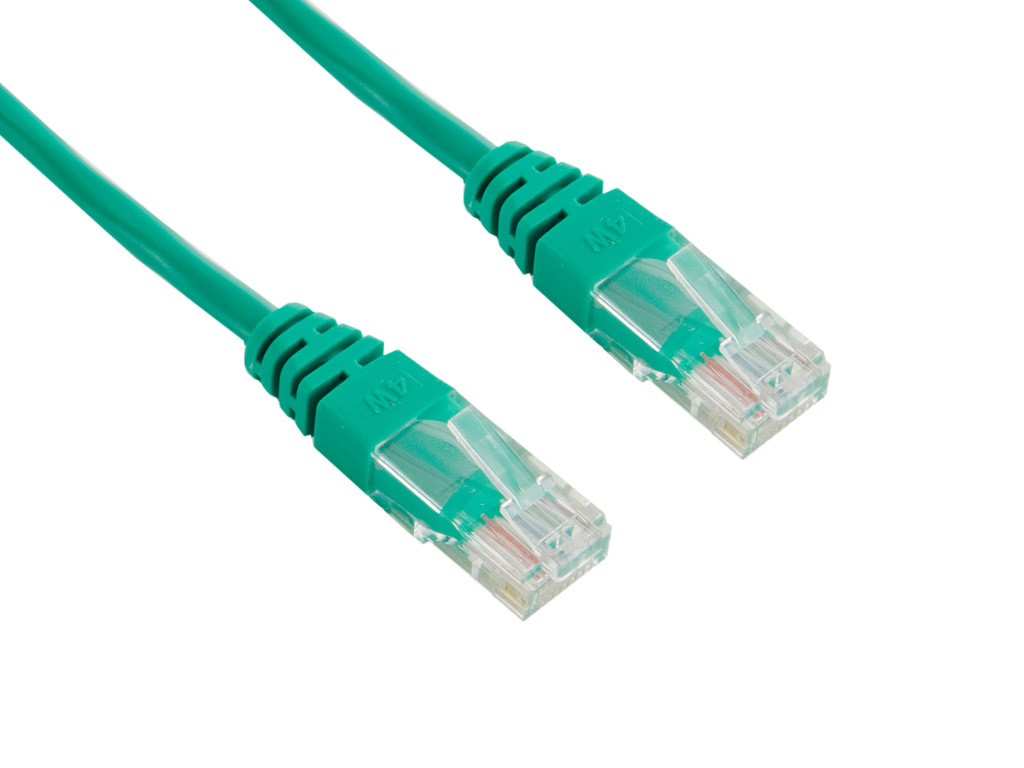 4World Sieťový kábel RJ45 s krytkou, Cat. 5e UTP, 3m, Zelený