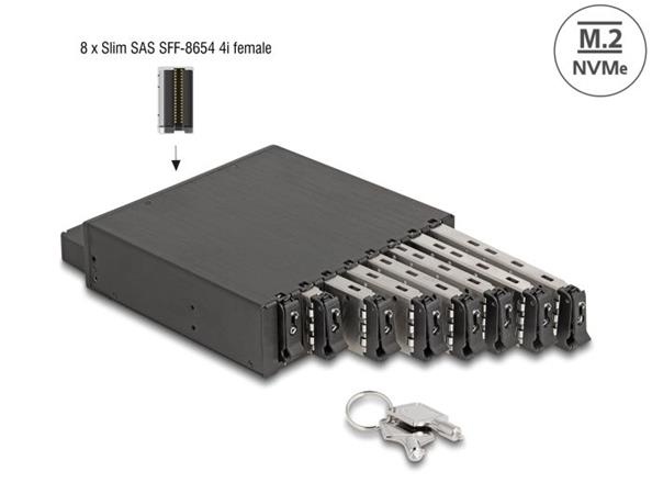 5.25? Mobile Rack for 8 x M.2 NVMe SSD w, 5.25? Mobile Rack for 8 x M.2 NVMe SSD w 47129