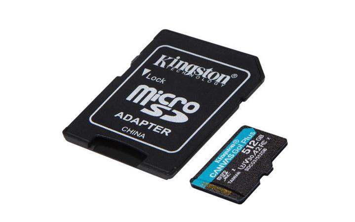 512 GB . microSDXC karta Kingston Canvas Go Plus Gen4 + adaptér SDCG4/512GB