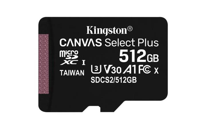 512 GB . microSDXC karta Kingston Canvas Select Plus U3, V30, A1 (r/w 150MB/s) SDCS3/512GBSP