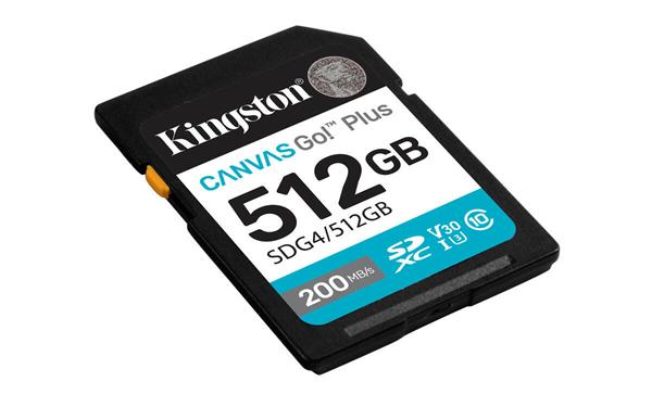 512 GB .SDXC karta Kingston Canvas Go Plus Gen4 ( r200MB/s, w160MB/s ) SDG4/512GB