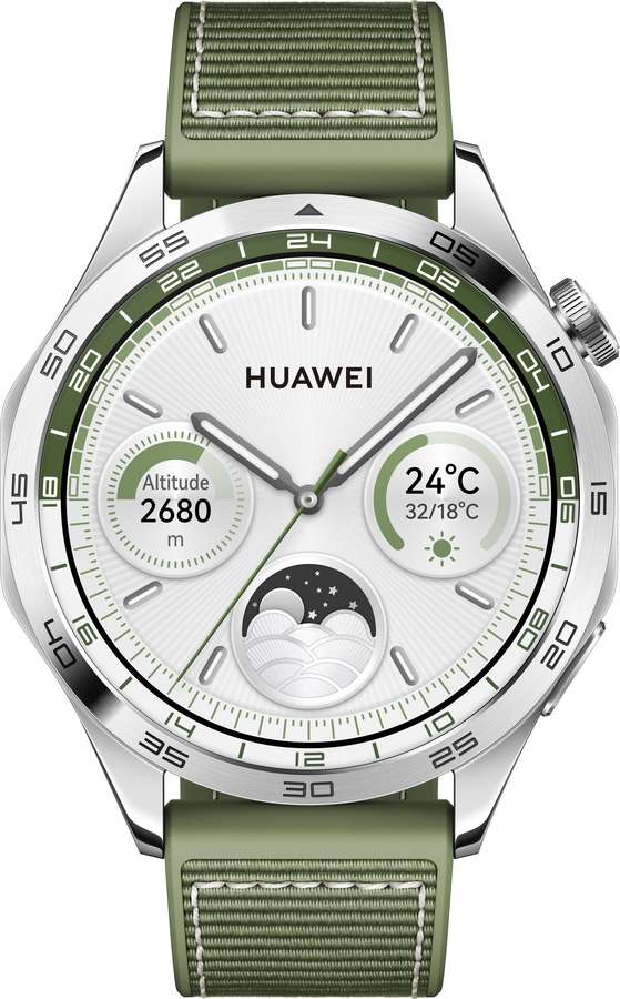 55020BGV HUAWEI WATCH GT4 46 mm Silver/Green strap 6942103104817