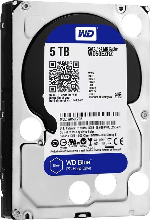 5TB WD Blue 3,5"/SATAIII/IntelliPower/64MB WD50EZRZ