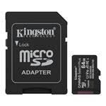 64 GB . microSDXC karta Kingston Canvas Select Plus U1, V10, A1 (r/w 100MB/s) + adaptér SDCS3/64GB