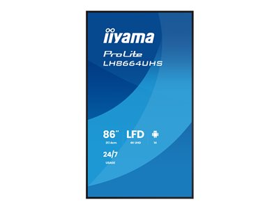86" iiyama LH8664UHS-B3AG:IPS,4K,ANDR 14,24/7