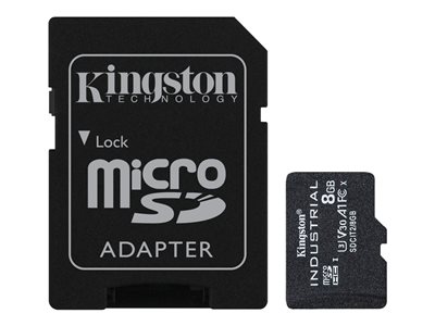 8GB microSDHC Kingston Industrial C10 A1 pSLC s adaptérem SDCIT2/8GB