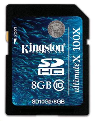 8GB Secure Digital SDHC Kingston class 10 G2 SD10G2/8GB