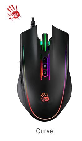 A4tech Bloody P81S Activated, RGB podsvícená herní myš, 8000 DPI, USB, Core 3, Curve černá P81S-CURVE