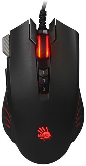 A4tech BLOODY V9M herní myš, až 4000DPI, V-Track technologie, 160KB paměť, USB, CORE 3, kovové podložky V9MA