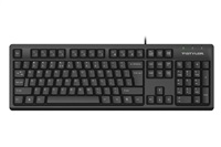 A4tech FKS12, multimediální kancelářská tichá klávesnice, CZ/US, USB, černá FKS12-BK