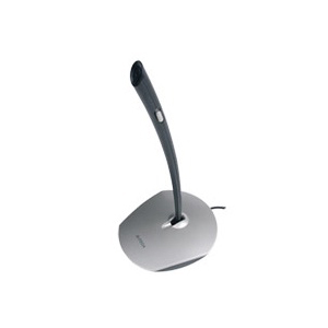 A4Tech, MI-10, ovládanie hlasitosti, strieborná, s možnosťou ON/OFF/MUTE priamo na mikrofóne