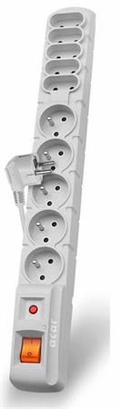Acar S10 3m kabel, 5+5 zásuvek, přepěťová ochrana, bílá ppacars10-3
