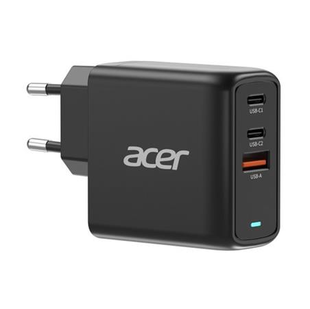 ACER 67W PD GaN charger - black; 2×USB-C +1×USB-A, černá - Nabíječka s Power Delivery a GaN = nitrid galia ZL.ADTCC.00J