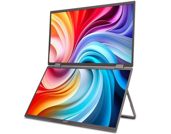 ACER LCD PD163QTbmiuux DUAL SCREEN,40cm (15.6"),60Hz,250nits,8ms,Repro,Audio,Vesa,HDMI,USB,Black UM.ZP3EE.011