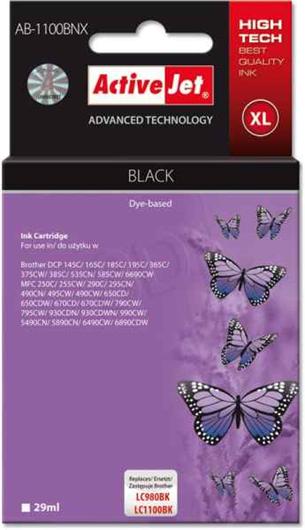 ActiveJet ink cartr. Brother LC-1100Bk - 29 ml - 100% NEW AB-1100BNX (AB-1100Bk)