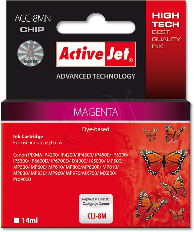 ActiveJet Ink cartridge Canon CLI-8 Magenta WITH CHIP - 14 ml ACC-8M
