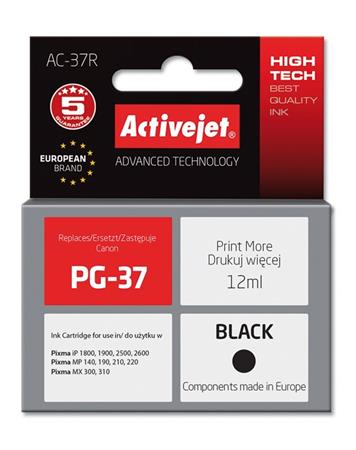 ActiveJet Ink cartridge Canon PG-37 Premium Black AC-37 - 12 ml AC-37 EXPACJACA0090