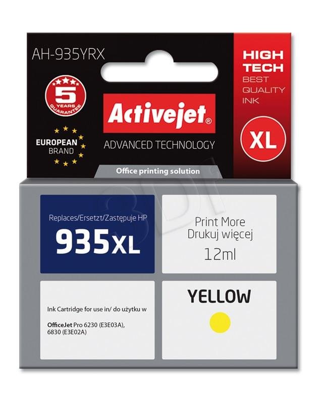 ActiveJet ink pre HP 935XL C2P26A rem AH-935YRX Yellow 12 ml Remanufactured