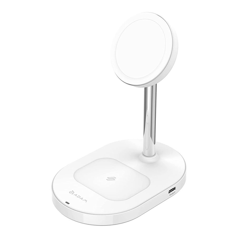 Adam Elements Omnia M2+ Magsafe 2+1 Wireless Charging Station - White APAADM2POGWH